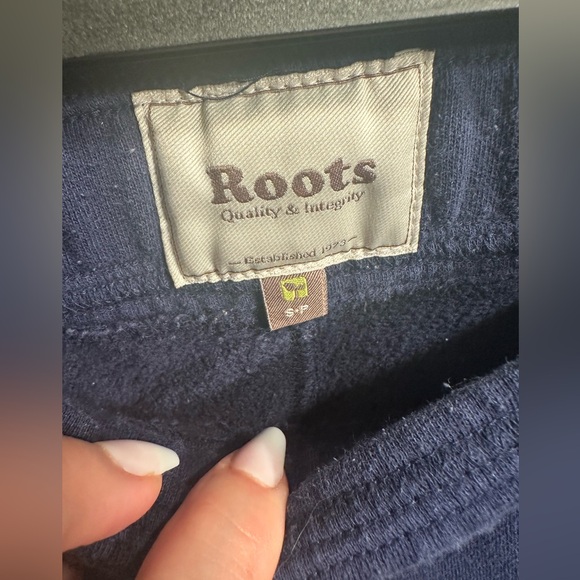 Roots size small flared track pants. Navy blue. Good condition. - Picture 3 of 3